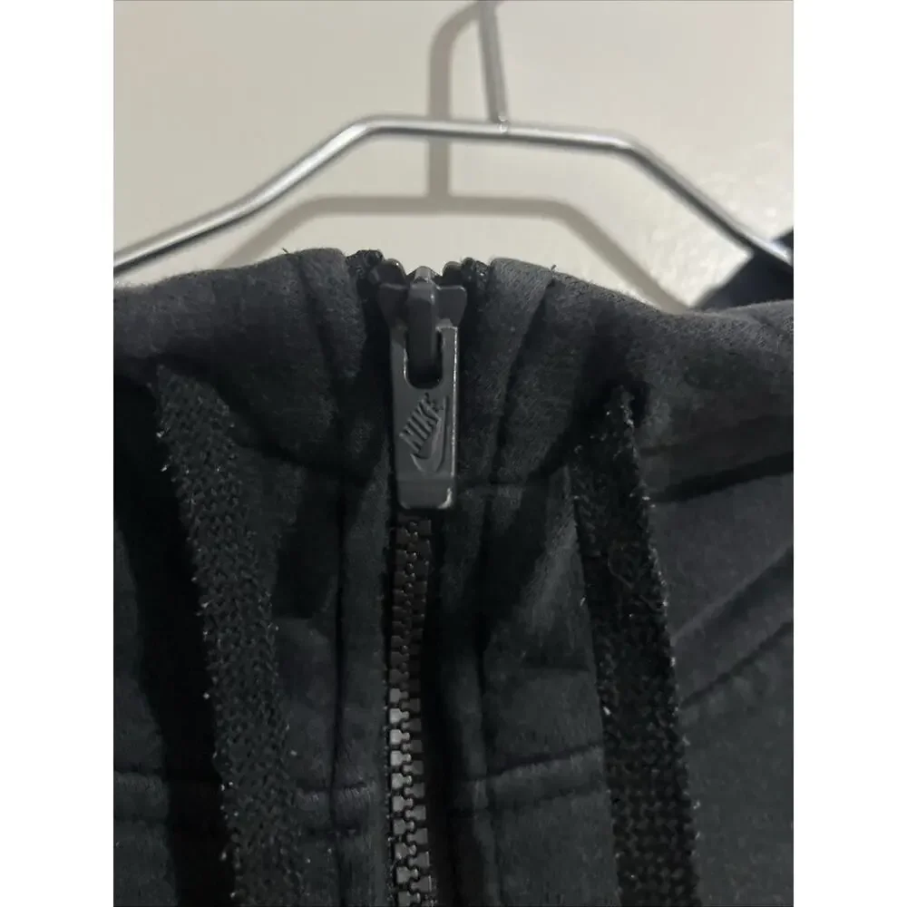 Nike Hoodie Mens XL Black Full Zip Fleece Sweatshirt Swoosh Logo Casual